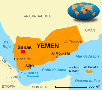 Mapa Yemen